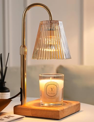 Candle Warmer Lamp with Adjustable Height & Timer, Gold