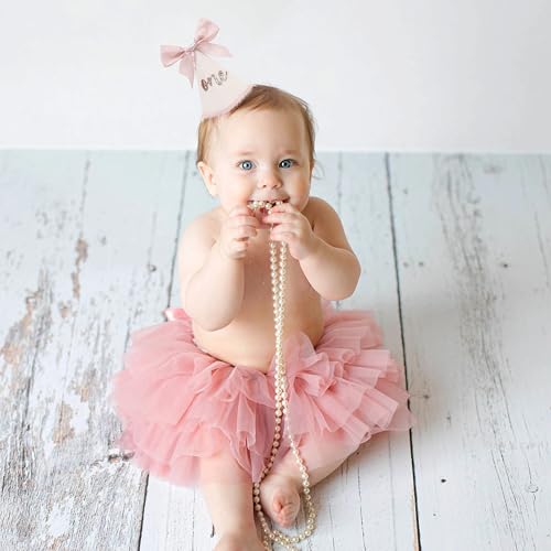 Glitter Birthday Party Hat with Bow for 1/2, 1st, or 2nd Birthday