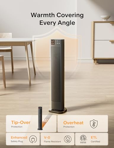30-Inch Ceramic Tower Space Heater with Remote and Thermostat