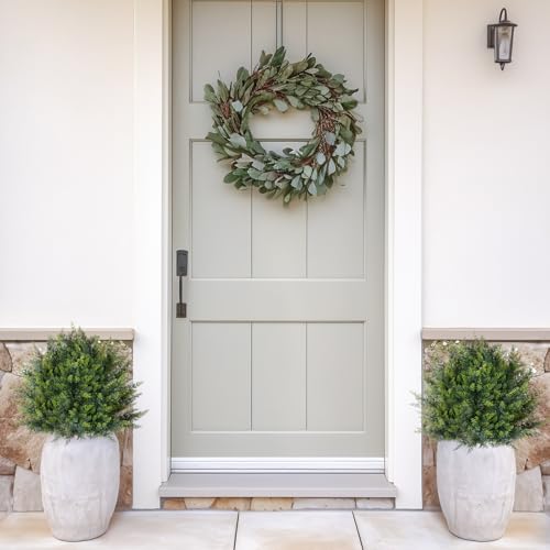 2 Pack Artificial Cypress Topiary Shrubs, UV Resistant Faux Evergreen Plants