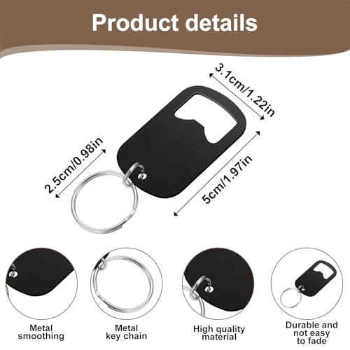 Ouligay 2-Pack Stainless Steel Beer Bottle Opener Keychains for Bartenders & Men