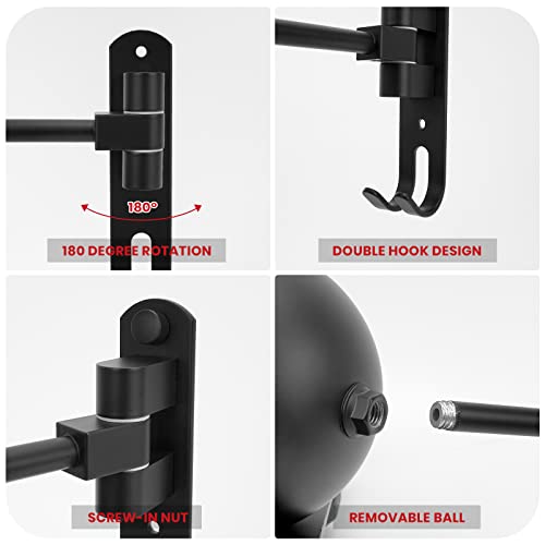 180° Swivel Aluminum Wall Mount Helmet Holder for Motorcycle and Sports Gear