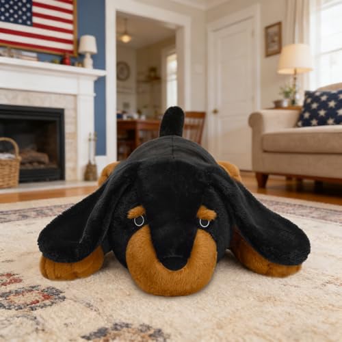Relaxed Dachshund Body Pillow - 39-Inch Plush Weiner Dog Cushion for Dog Lovers