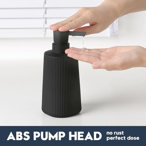 YAUKPH Matte Black Small Soap Dispenser for Bathroom and Kitchen