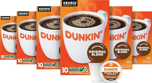 Dunkin' Original Blend Medium Roast Single Serve Coffee Pods, 60 Count