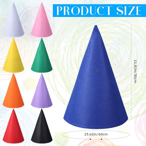 Pink Crayon Gnome Hat - Felt Conical Dwarf Cap for Halloween & Xmas Costume