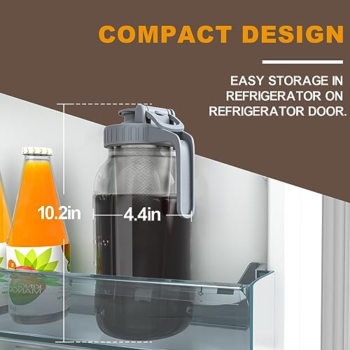 Cold Brew Coffee Maker 64 oz Glass Pitcher with Stainless Steel Filter