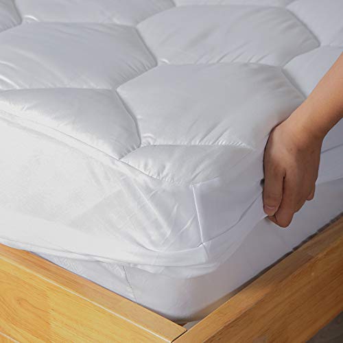 Queen Mattress Pad - Ultra Soft Quilted Fitted Topper Cover, 8-21" Deep Pocket