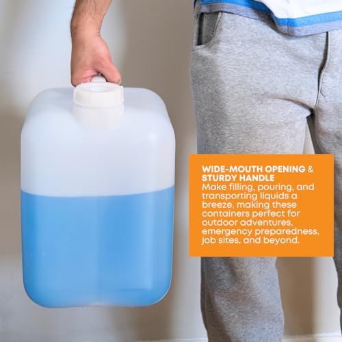 5 Gallon Water Container with Cap 2-Pack BPA-Free Food-Grade