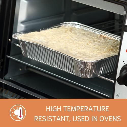 8x8 Square Aluminum Foil Pans with Clear Lids (35 Pack) - Disposable Pans