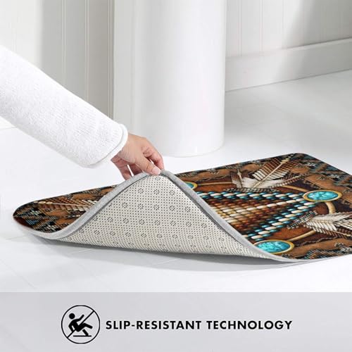 Southwestern Kitchen Rug Set of 2, Tribal Aztec Washable Anti-Fatigue Mats