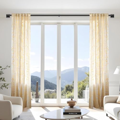 Black Wrap Around Blackout Curtain Rod - Heavy Duty 48-90 Inch Drapery Rod