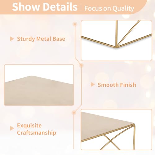 NUPTIO Gold 12.2 Inch Square Cake Stand, Metal Dessert Risers for Weddings