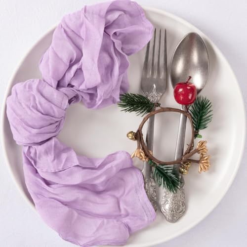 Set of 100 Lilac Purple Gauze Cloth Napkins 21x21 Inch Rustic Table Decor