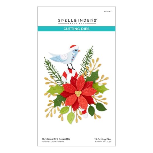 Spellbinders Christmas Bird Poinsettia Die Set S4-1292 – Etched Dies (13 pcs)
