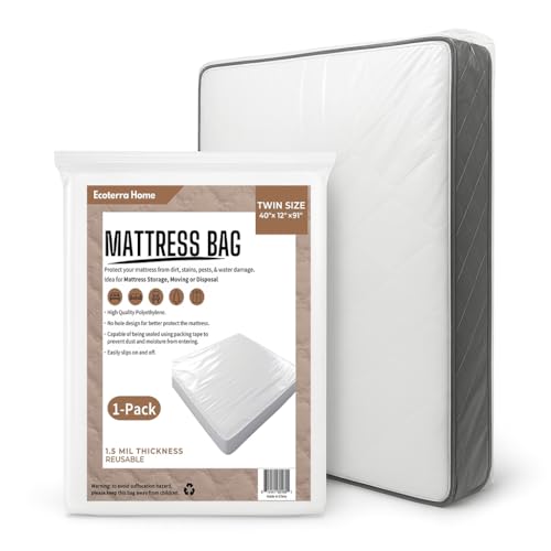 Twin Mattress Bag for Moving & Storage, Waterproof Plastic Cover (1 Pack)
