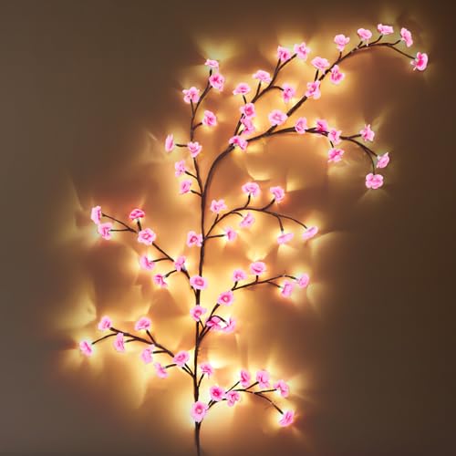 Glooglitter Cherry Blossom Tree Branch Lights 5.25 FT USB Decor Set