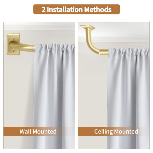 Adjustable Wrap Around Curtain Rod, Heavy Duty Blackout Rod 28 to 48 Inches