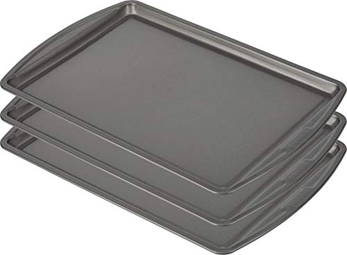 Nonstick Carbon Steel Baking Sheet Set - 13x9 Inch Cookie Sheets (3-Piece)