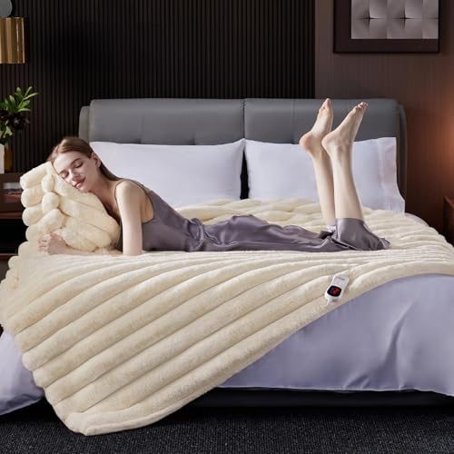 Cozy Electric Heated Throw Blanket, Faux Fur 50x60 inches