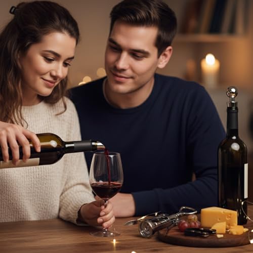 Premium Wine Opener Gift Set with Corkscrew Pourer & Bottle Stopper