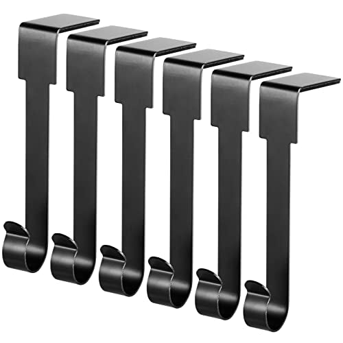 Non-Slip Christmas Stocking Holders for Mantel - Black Metal Hooks (6 Pack)