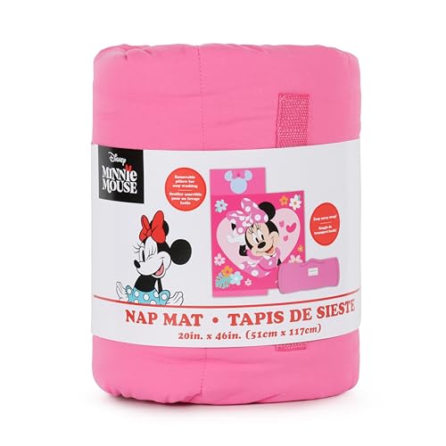 Pink Minnie Mouse Kids Nap Mat with Pillow & Blanket, 46x20 Inches