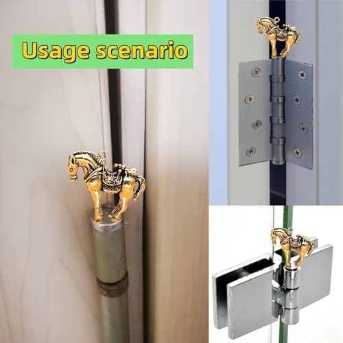3-Piece Brass Horse Hinge Head Toppers Magnetic Decorative Accents