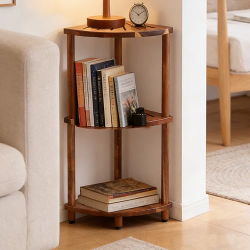 3-Tier Acacia Wood Corner Shower Caddy - Waterproof Bathroom Organizer Stand