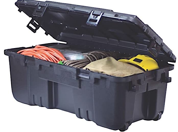 XXL Hinged Storage Box - 108 Quart Heavy Duty Black Storage Bin