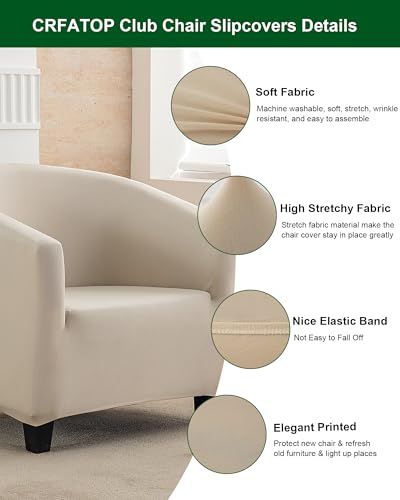 2 Piece Club Chair Cover Set - Stretch Slipcover with Cushion, Pet Friendly & Washable