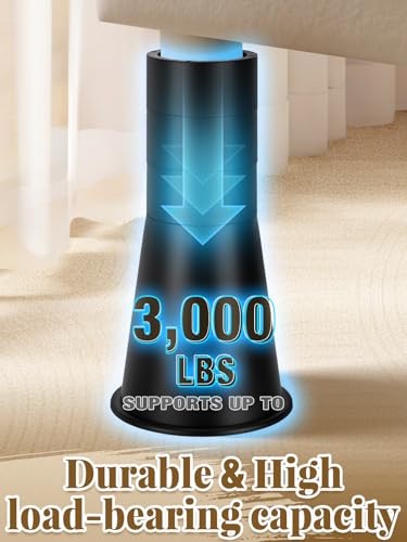 Heavy-Duty Adjustable Bed Risers 12 Inch, 4 Pack Furniture Lifts