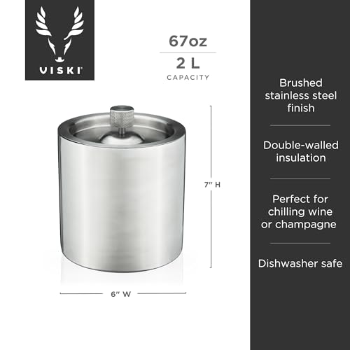 Stainless Steel Ice Bucket with Lid - Insulated Party & Barware Container