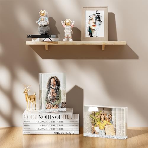 4x6 Liquid Glitter Photo Frame - Floating Sparkle Acrylic Picture Frame