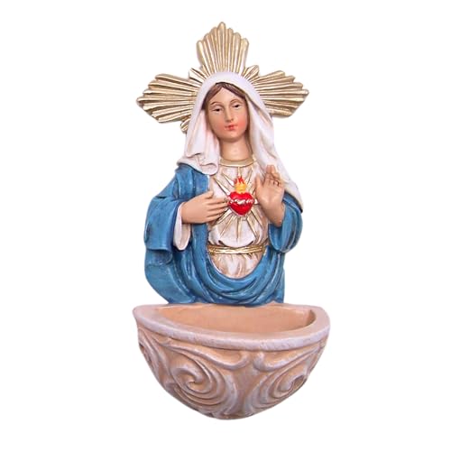 Immaculate Heart Holy Water Font for Home - 5.75 Inch, 2-Pack