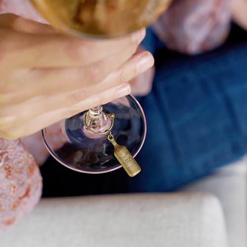 Vineyard Twine Antiqued Farmhouse Wine Charms & Drink Markers - 6 Pack