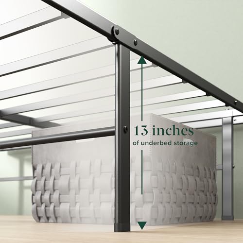 14-Inch Heavy Duty Steel Metal Bed Frame - Queen Size Mattress Foundation