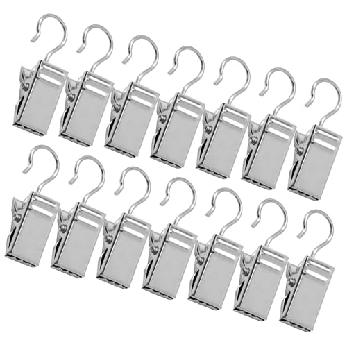 Litoexpe 60 Pcs Silver Curtain Clips Hooks - Durable Non-Slip Fabric & Light String Holders