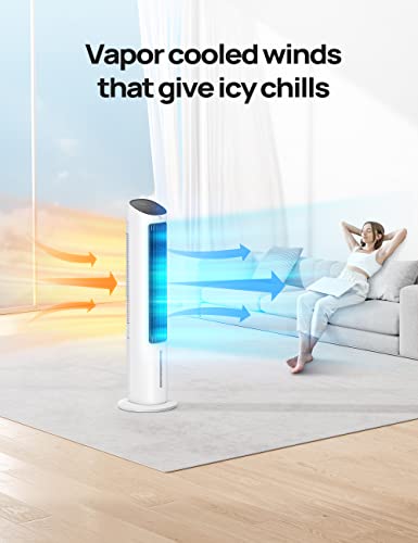 Evaporative Swamp Cooler and Tower Fan with 4 Speeds and Remote Control