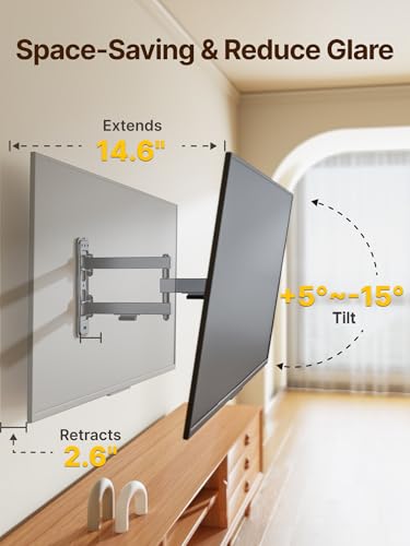 monTEK Full Motion Small TV Wall Mount for 13-43 Inch TVs up to 44 lbs