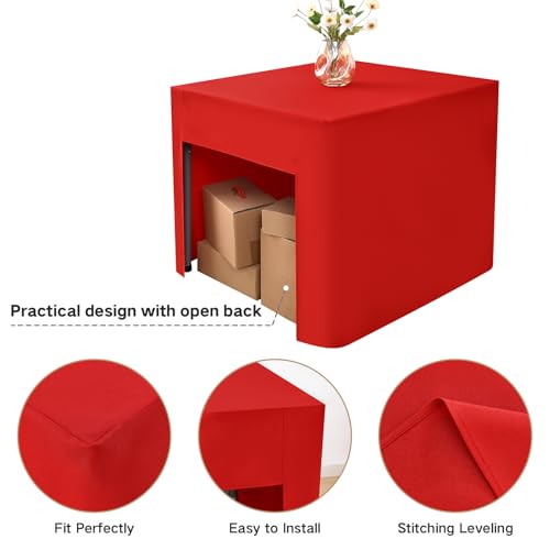 Nacuci Red 34x34 Inch Square Fitted Tablecloth for Indoor & Outdoor Events