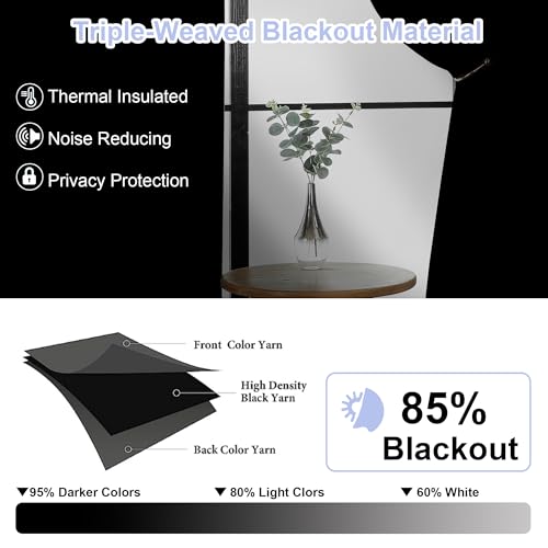 Sage Green Blackout Curtains 63 Inch - Thermal Insulated Drapes (2 Panel Set)