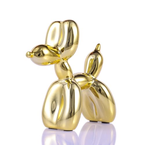 Modern Balloon Dog Statue Resin Sculpture for Desk and Shelf Decor