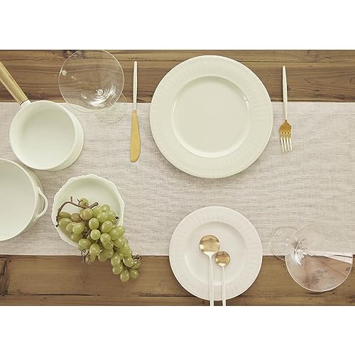 Solino Home 100% Pure European Linen Table Runner Light Natural 14 x 120 in (01: Light Natural / 14 x 120 in)