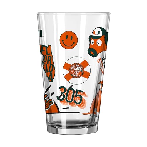 16 oz Native Icons Pint Glass - Durable Chip-Resistant Beer Drinkware