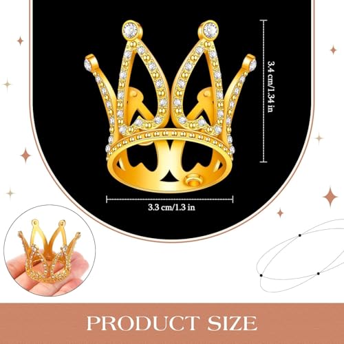 Mini Gold Crown Cake Toppers 50 Pcs Princess Cupcake Decorations