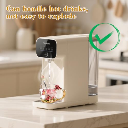 3D Enamel Glass Flower Tea Mug with Matching Spoon, Heat Resistant Cup