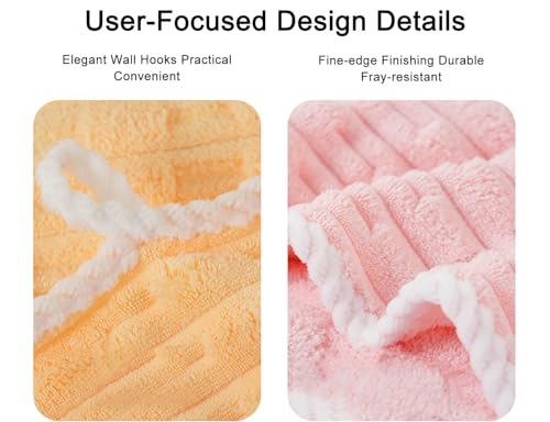 3-Pack Microfiber Hand Towels - 14x29 Inch Soft Striped Bathroom Towels