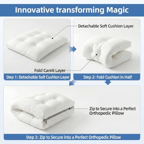 Dual Layer Memory Foam Leg Elevation Pillow with Washable Cover