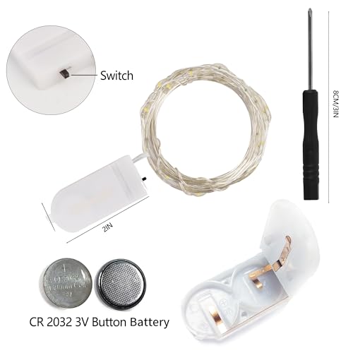 WATERGLIDE 12 Pack Battery Operated Fairy Lights 7ft 20 LED Multicolor